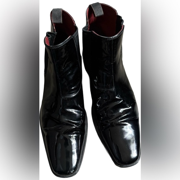 Men’s patent leather ankle boots - Picture 2 of 4